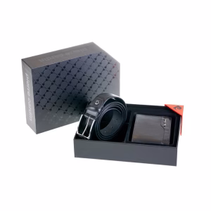 PIERRE CARDIN Genuine Leather Wallet and Belt Box