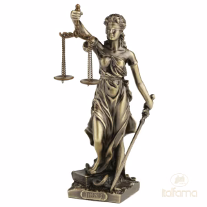 Goddess of Justice Solid Pewter Statue (11 cm)