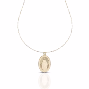 9Kt Gold Women's Necklace from the Gratia Collection with Miraculous Madonna