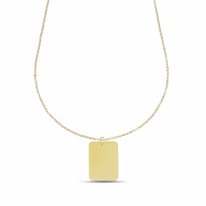 9Kt Gold Signum Collection necklace with rectangular plate to be engraved