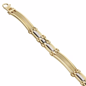 18Kt Gold Men's Linked Plate Bracelet (6mm)