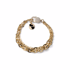 UNOAERRE Double Chain Bracelet with pavé