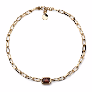 UNOAERRE Joya Chain Necklace Brown Crystal