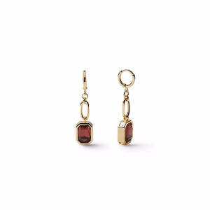UNOAERRE Joya Chain Earrings Brown Crystal