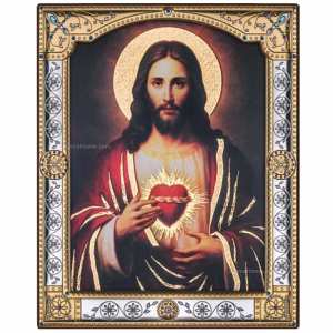 Glass Icon – Sacred Heart of Jesus (23.7×29.2)