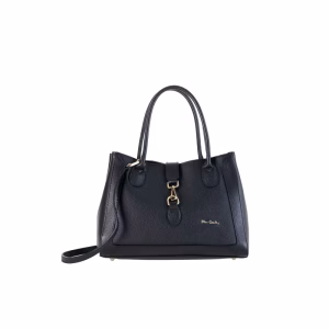 PIERRE CARDIN genuine leather bag with double handle and shoulder strap