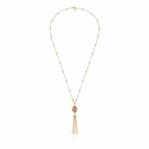 UNOAERRE Golden Necklace with red stones