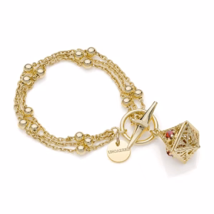 UNOAERRE Golden Bracelet with pendant and red stones