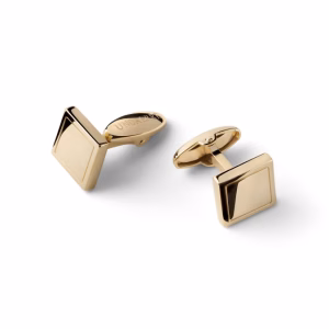 UNOAERRE Golden silver square guilloche Cufflinks
