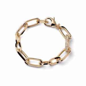 UNOAERRE Golden Bracelet with Cubic zirconia link