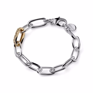 UNOAERRE Bicolor Bracelet with Cubic zirconia link