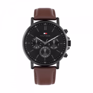 TOMMY HILFIGER Black Leather Men's Watch