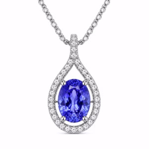 Tanzanite & Diamonds Necklace in 18K Gold