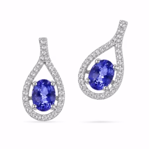 Tanzanite & Diamonds Earrings in 18K Gold