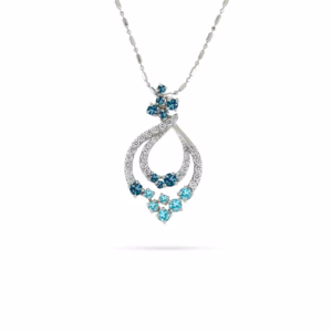 Aquamarine & Diamond Necklace in 18K Gold