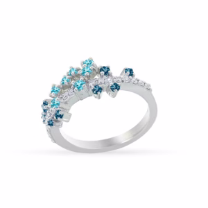 Aquamarine & Diamond Ring in 18K Gold
