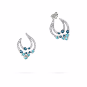 Aquamarine & Diamond Earrings in 18K Gold