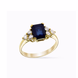 Natural Blue Sapphire Ring in 18K Gold
