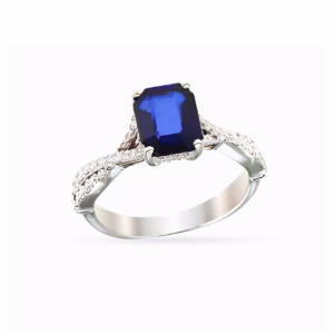 Sapphire & Diamonds Ring in 18K Gold