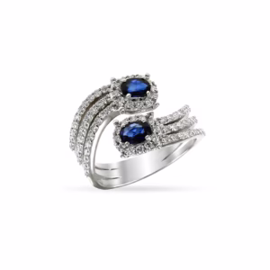 Sapphire & Diamonds Ring in 18K Gold