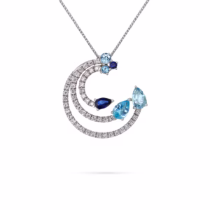 Multi-Gemstone Diamond Necklace in 18K Gold