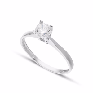 18Kt Gold Solitaire Ring White Gold