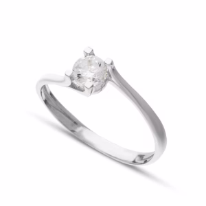 18Kt Gold Solitaire Ring White Gold
