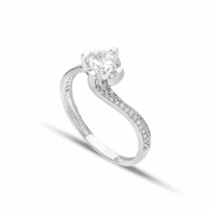 18Kt Gold Solitaire Ring White Gold