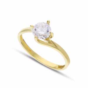 18Kt Gold Solitaire Ring Yellow Gold