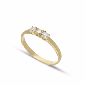 18Kt Gold Trilogy Ring Yellow Gold