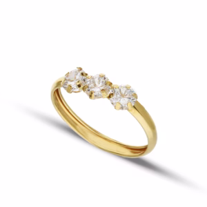 18Kt Gold Trilogy Ring Yellow Gold