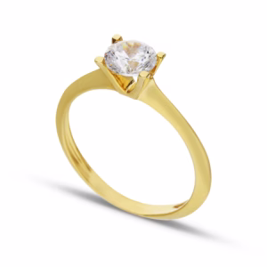 18Kt Gold Solitaire Ring Yellow Gold