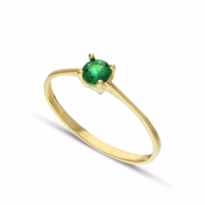 18Kt Gold Ring Zirc Green
