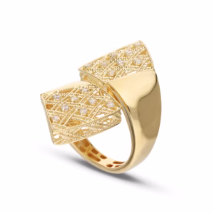 18Kt Gold Ring Ribbon Yellow Gold