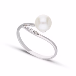 18Kt Gold Pearl Ring White Gold