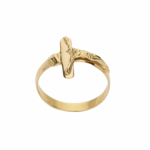 18Kt Gold Fancy Ring Cross Yellow Gold