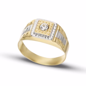 18Kt Gold Fancy Ring Square Yellow Gold