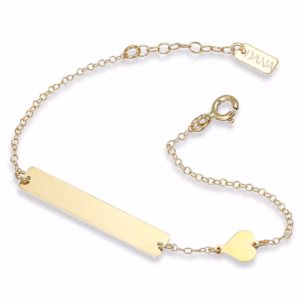 9Kt Gold Ellada Baby ID Bracelet with Heart Charm
