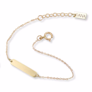 9Kt Gold Baby Rectangle ID Bracelet