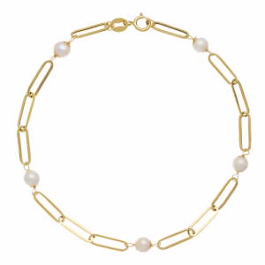 18Kt Gold Bracelet With Prl Yellow Gold