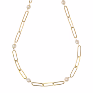 18Kt Gold Necklace With Prl Yellow Gold