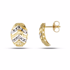 18Kt Gold Earrings Two Tone
