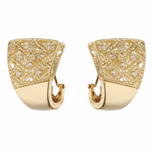 18Kt Gold Earrings Ribbon Yellow Gold
