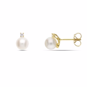 18Kt Gold Earrings Prl Yellow Gold