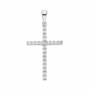 18Kt Gold Pendant Cross White Gold