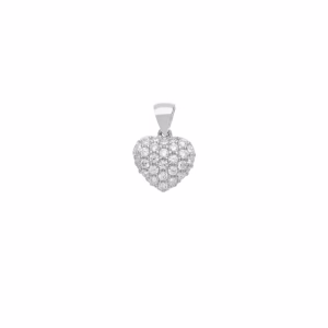 18Kt Gold Pendant Heart White Gold