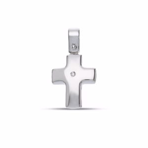18Kt Gold Pendant Cross White Gold