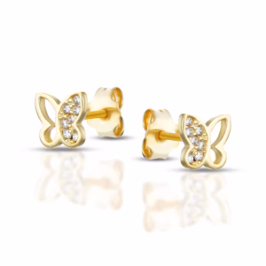 9Kt Gold Twinki Butterfly Baby Stud Earrings
