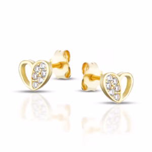 9Kt Gold Twinki Heart Baby Stud Earrings