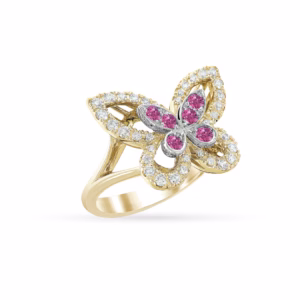 Pink Tourmaline & Diamond Ring in 18K Gold